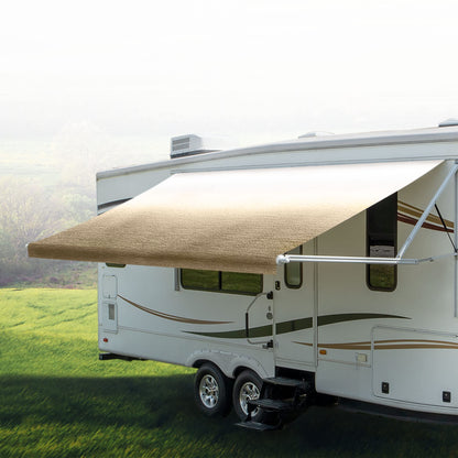 RecPro RV Awning Fabric Replacement | Width Options from 8 to 22 Feet | Variety of Color Options | 8' (96") Length RV Awning Replacement | Premium Vinyl (17' - Actual Width 16' 1", Tan/Camel Fade)