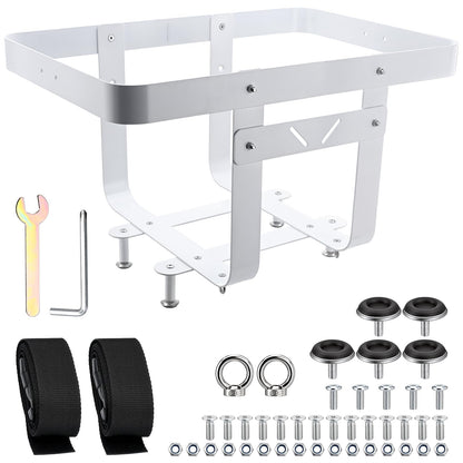 PWC Cargo Rack Aluminum Cooler Rack for Jet Ski, Adjustable Rear Platform Cargo Carrier, Compatible with RotoPax Fuel Can Mount, Heavy Duty Marine Cooler Holder for PWC ATV UTV with Straps
