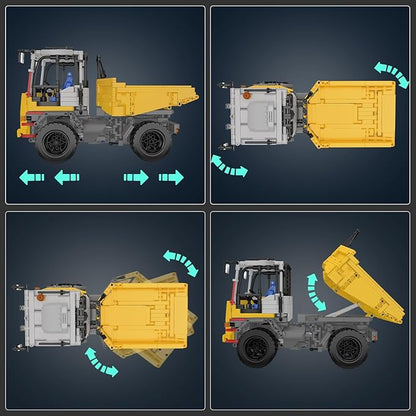Mould King 17092 Articulated Dump Truck Building Set Engineering Vehicle with Battery and Remote Control Collectible Set for Adults (1230 Pieces)