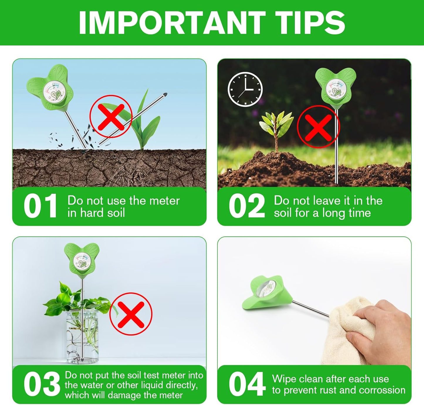 UNIWA Soil Moisture Meter - Essential Plant Water Monitor for Indoor & Outdoor Gardening