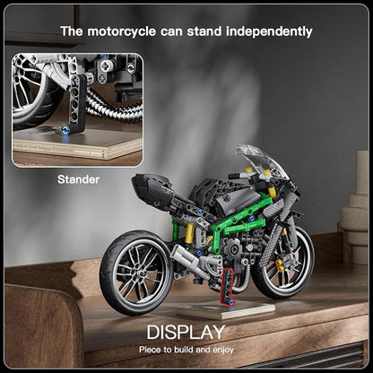 Mould King Motorcycle Building Sets 23002 Motorcycle Model Kits Superbike Blocks Kits Toys Collectible Motorbike Model for Adults 14+(639 PCS)