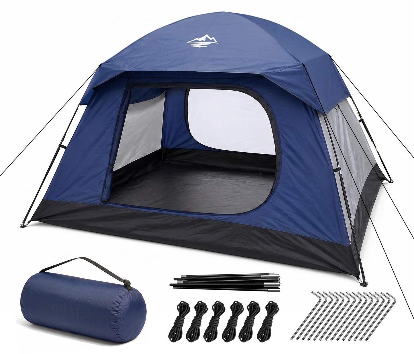 Purebox 4 Person Tents for Camping Waterproof, Windproof Dome Tent with Rainfly, Easy Setup Portable Tent for Outdoor Camping