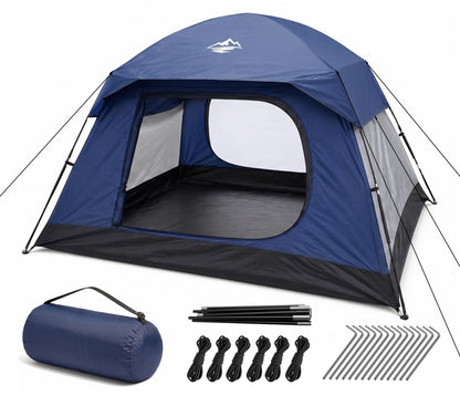 Purebox 4 Person Tents for Camping Waterproof, Windproof Dome Tent with Rainfly, Easy Setup Portable Tent for Outdoor Camping
