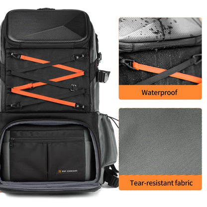 K&F CONCEPT Camera Bag EVA Waterproof 2 in 1Camera Backpack Shoulder Bag 32L Large Capacity with Rain Cover Storage for 15.6" Laptop for Photography