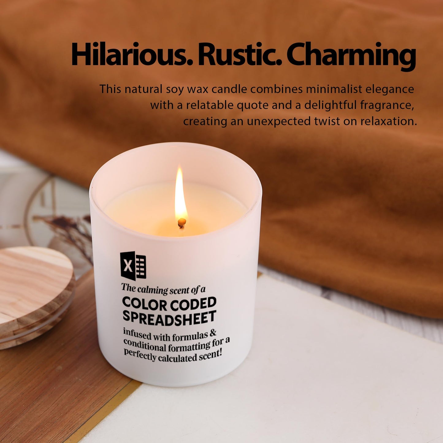 The Calming Scent of A Color-Coded Spreadsheet Candle Accountant Gifts Accounting Data Analyst CPA Scented Candle Home Office Jar Candle Soy Wax Candle (9.5 oz, Layered Scent)