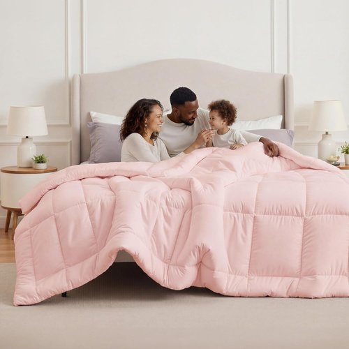 Bedsure Comforter Duvet Insert - Oversized King Size, GentleSoft Down Alternative Bedding, Pink 116 x 98 Inches