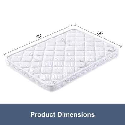 Pack and Play Mattress - 38" x 26"- Premium Knitted Fabric Safety Reinforced Play Yard Mattress - Fits for Graco & Baby Trend & Pamo Babe Playard, Firm Support and Comfort Foam，White