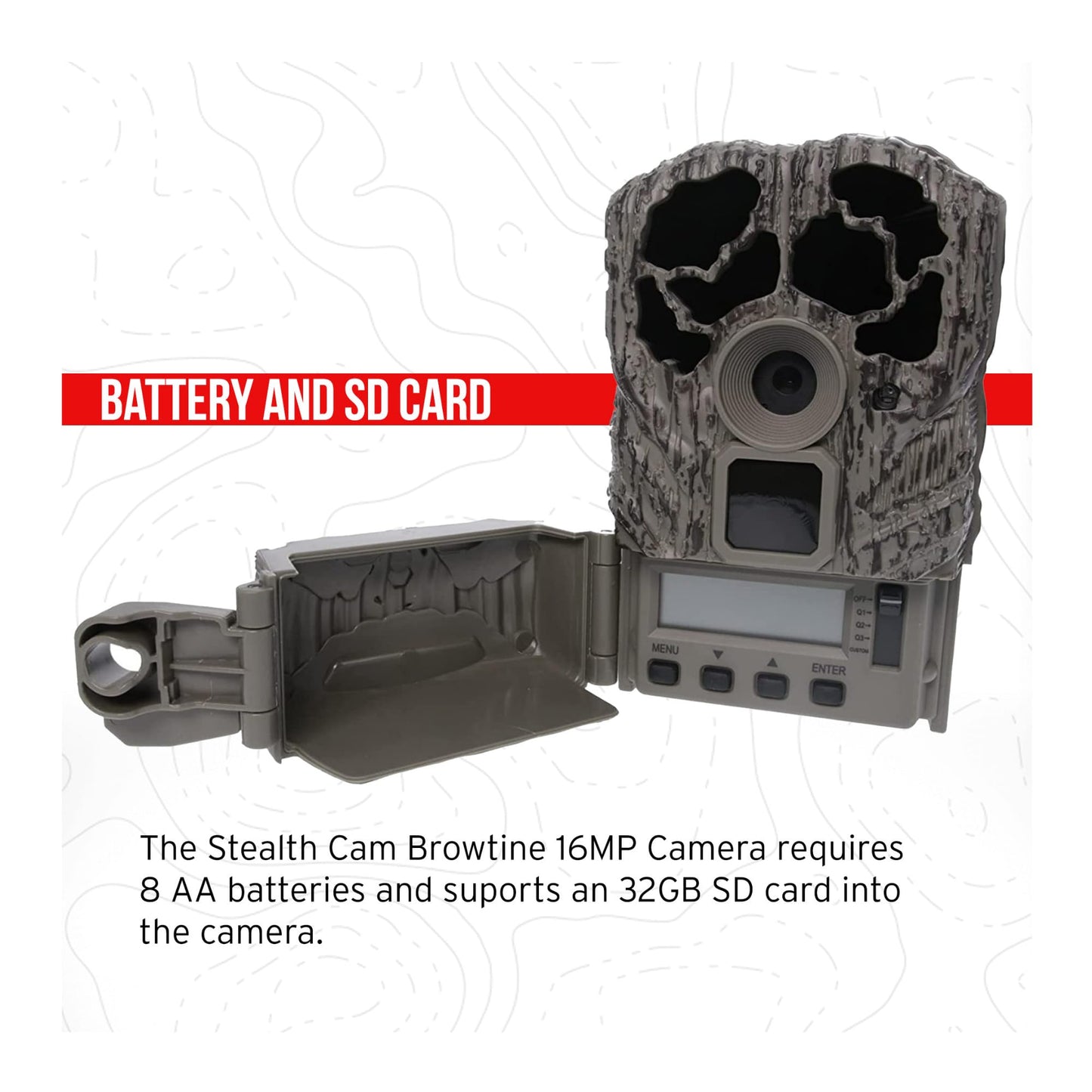 Stealth Cam Browtine 16MP, Durable, 60 Feet Infrared Detection Range, and Burst Mode Trail Camera (4-Pack) Bundle with USB 2.0 Card Reader, and Four 32GB Ultra SDHC UHS-I Memory Card (9 Items)