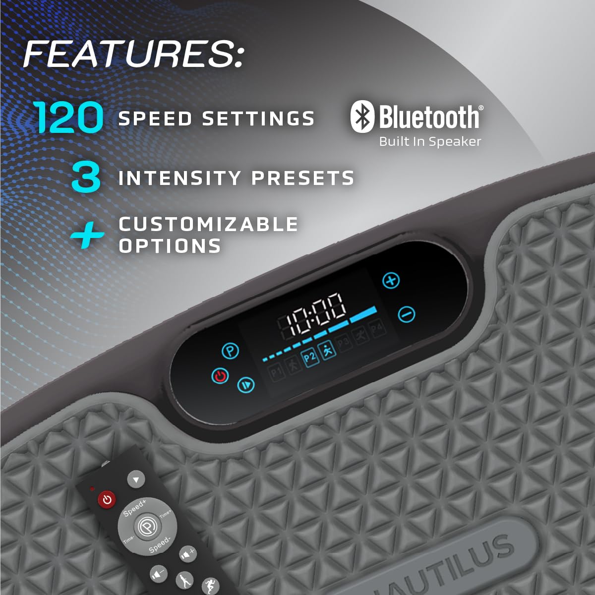 Nautilus Vibratone Pro Vibration Plate Exercise Machine for Lymphatic Drainage, Muscle Activation, Full Body Workout, Circulation, Fat Loss, Strength Training, Toning, Recovery
