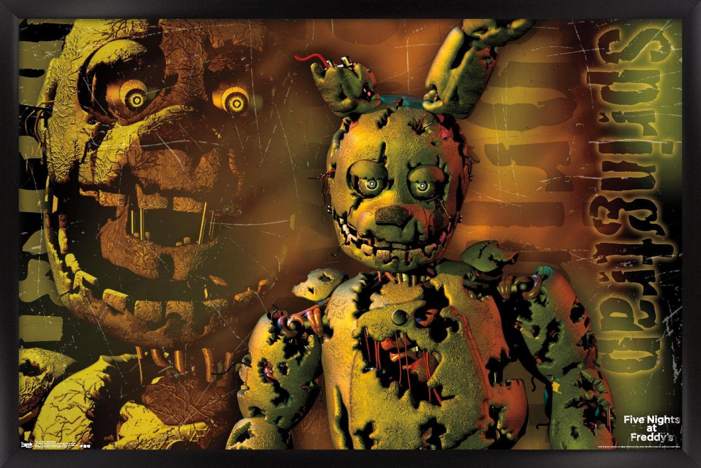 Trends International Five Nights at Freddy's - Springtrap Wall Poster, 22.375" x 34", Black Framed Version