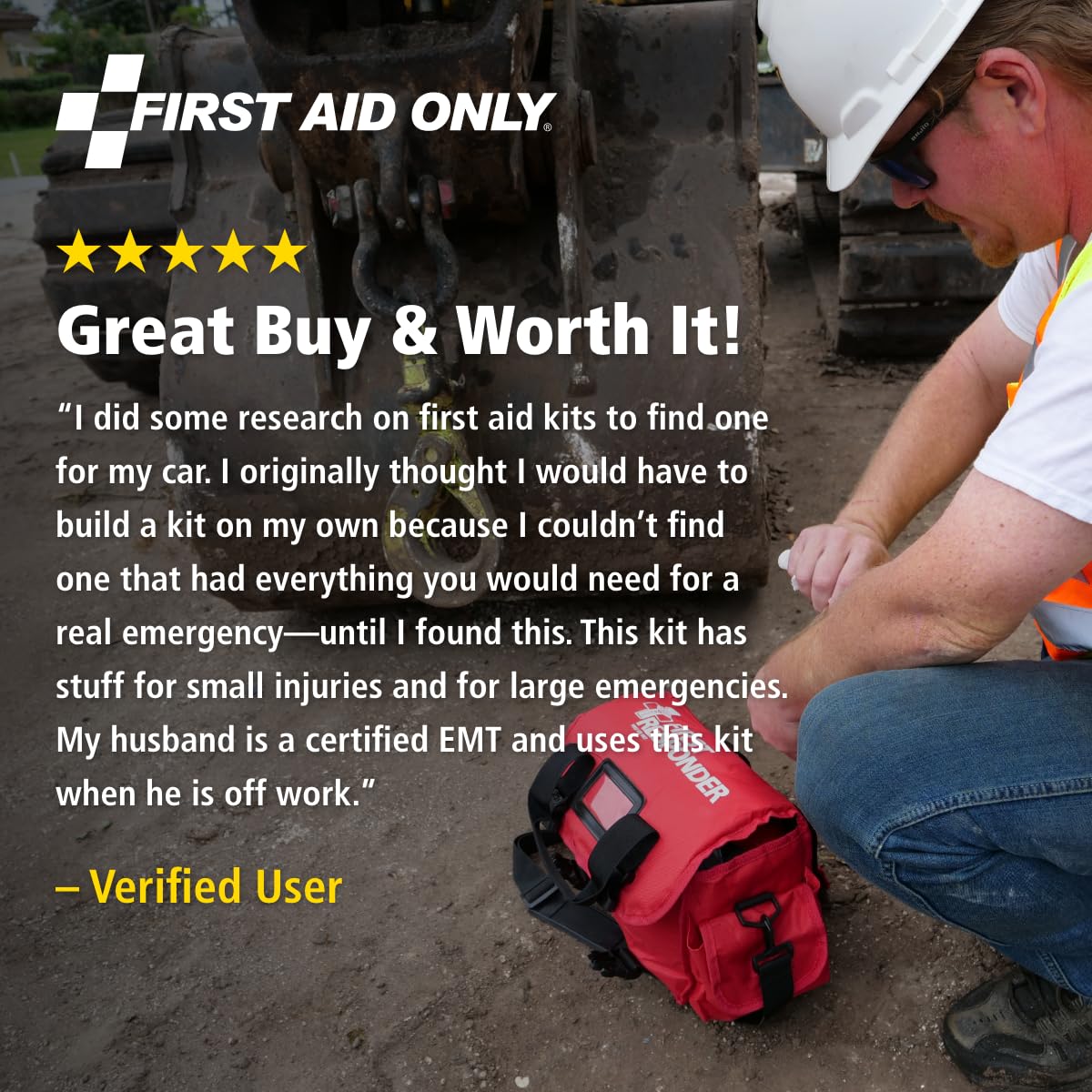 First Aid Only 520-FR All-Purpose First Responder Emergency First Aid Kit for Home, Work, and Travel, 158 Pieces