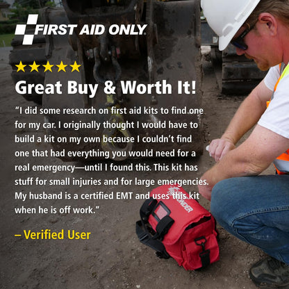 First Aid Only 520-FR All-Purpose First Responder Emergency First Aid Kit for Home, Work, and Travel, 158 Pieces