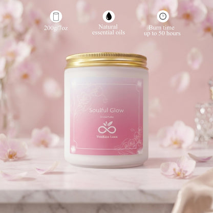 Scented Candles Set for Gifts, 4-Pack Soy Wax Jar Candles with Essential Oils, Long Burning Aromatherapy Candles for Women Mom, YuuKiin Luca Soulful Glow Gift Set for Birthday Mothers Day Housewarming