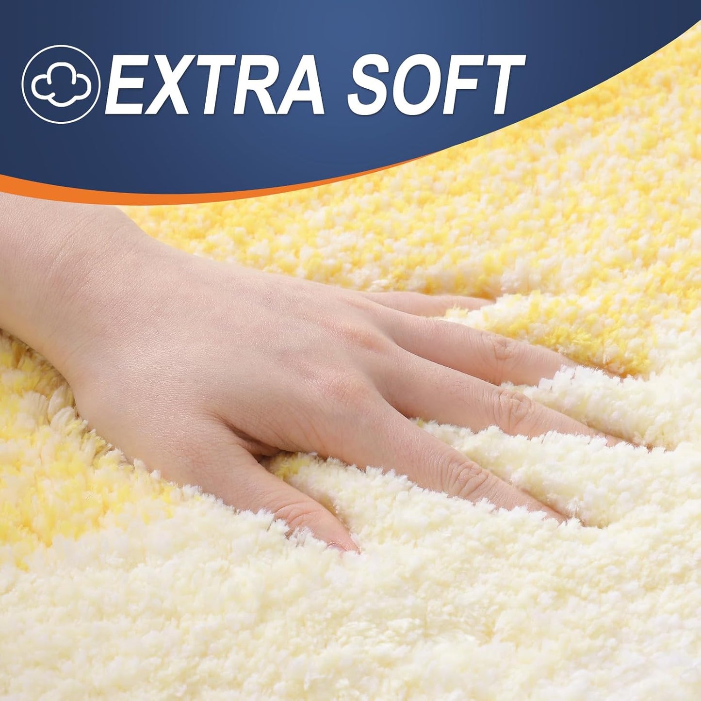 OLANLY Large Bathroom Rug Mat - Extra Soft Microfiber, Quick Dry & Machine Washable | 54x24 Yellow