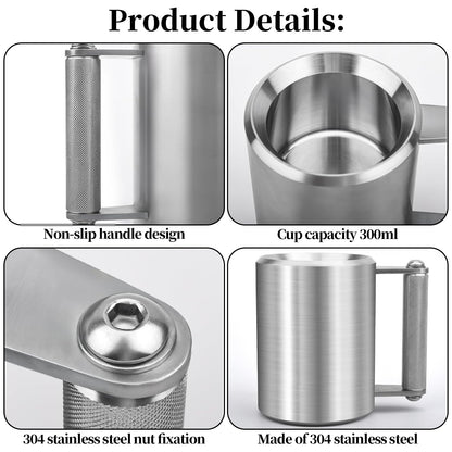 Esayendder Mug,8KG/18LB 300 ML Stainless Steel Super Dumbbell Fitness Sports, Coffee Mug