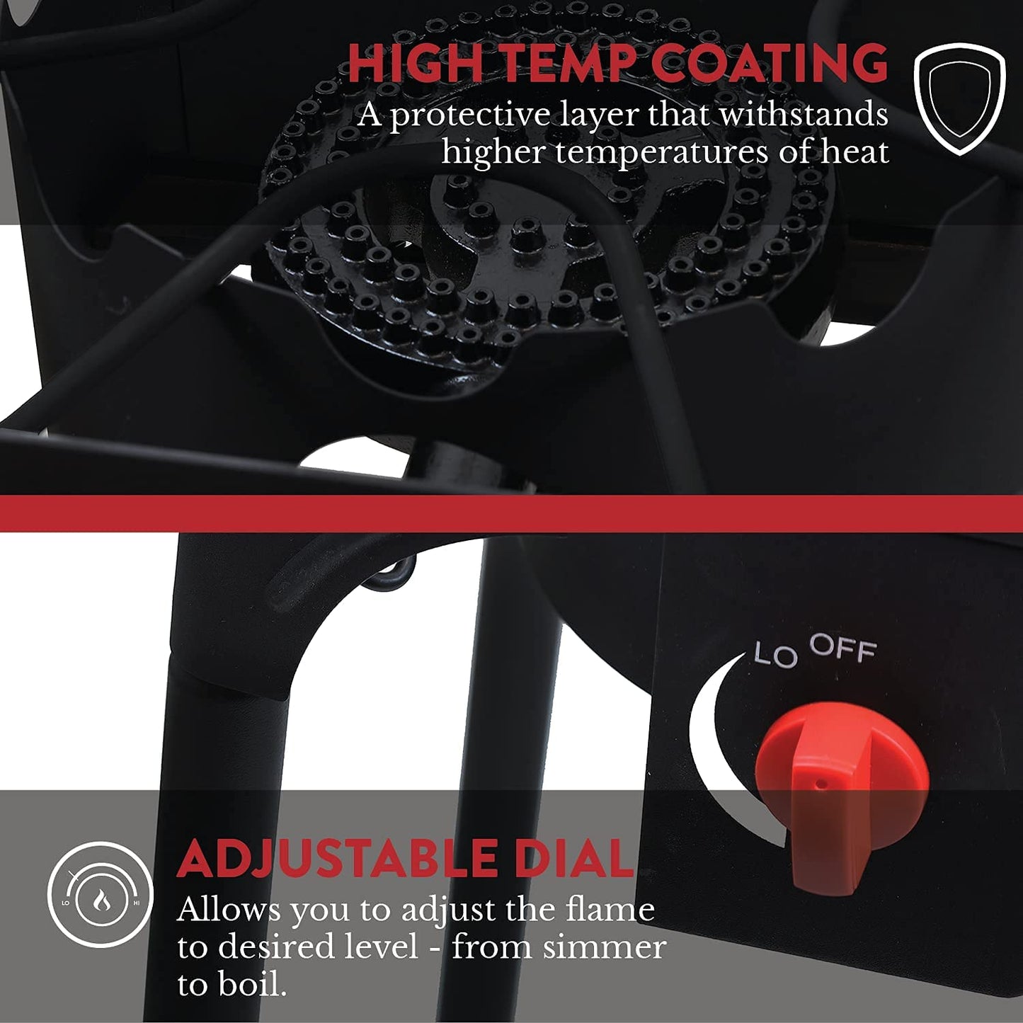 GasOne Two Burner Propane Camp Stove with Carry Bag Outdoor High Pressure Propane Double Burner