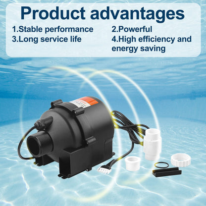 MEZOO Spa Blower Silencer Portable 1.5 Horsepower-240 Volt wtih AMP Plug-and 5 Accessories for Silencer Blower,Courtyards,lawns,and Hydromassage Systems