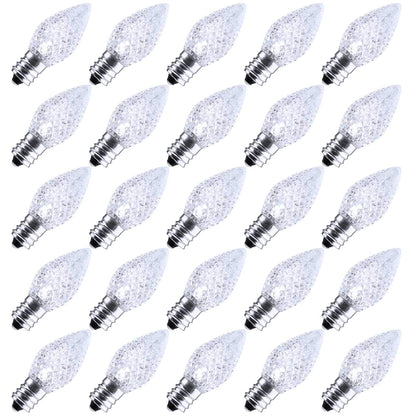 Minetom C7 LED Replacement Light Bulbs, Shatterproof, Dimmable, 50 Count, Pure White, E12 Candelabra Base