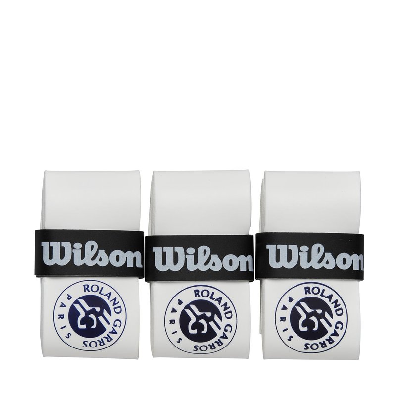 WILSON Roland-Garros Tennis Overgrip - 3 Pack, White/Navy