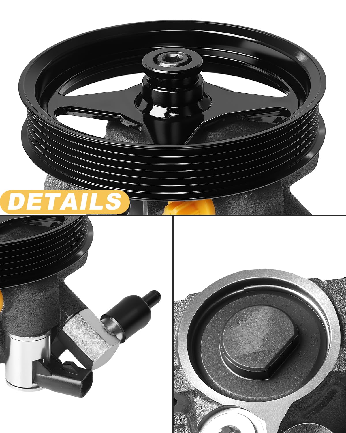 AATEE Power Steering Pump with Pulley for:-Ford Crown Victoria 1992-2002, Expedition 1997-2001 for:-Lincoln Town Car 1991-2002, Navigator 1998-2002, Grand Marquis 1992-2002 4.6L 5.4L Replace# 20-260