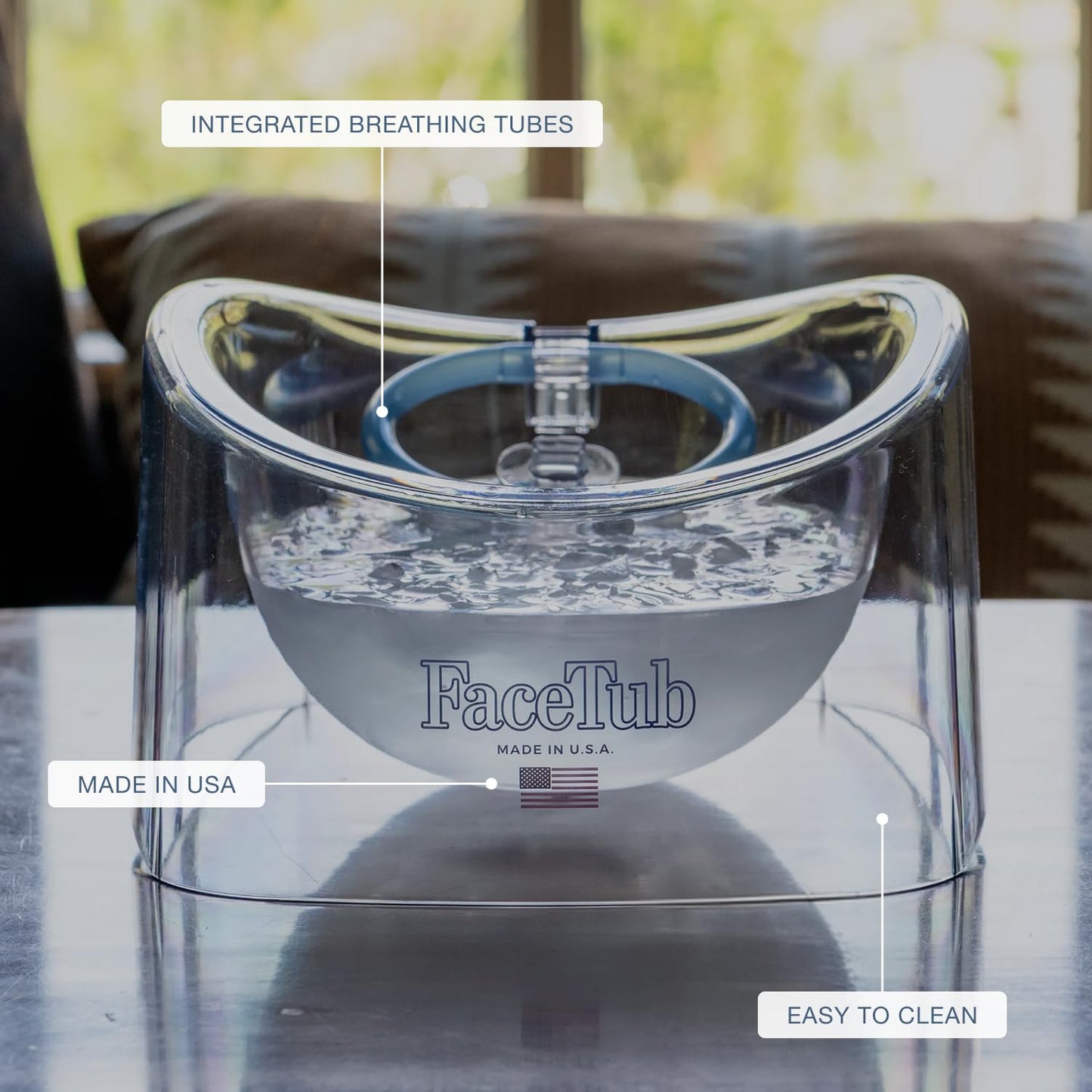 The FaceTub Face Ice Bath Bowl with Breathing Tube, Face Tub Ice Bowl for Cold Therapy to Support Skin Health & Relaxation, FaceTub for Facial Bath Cold Plunge, Vagus Nerve Stimulator Made in the USA