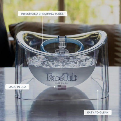 The FaceTub Face Ice Bath Bowl with Breathing Tube, Face Tub Ice Bowl for Cold Therapy to Support Skin Health & Relaxation, FaceTub for Facial Bath Cold Plunge, Vagus Nerve Stimulator Made in the USA