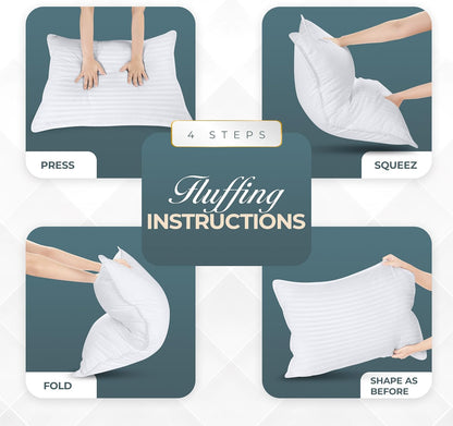 Utopia Bedding Queen Size Bed Pillows - Set of 2 Cooling Down Alternative Pillows for All Sleepers
