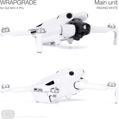 WRAPGRADE Skin Stickers Compatible with DJI Mini 4 Pro | Full Wrap (Racing White)