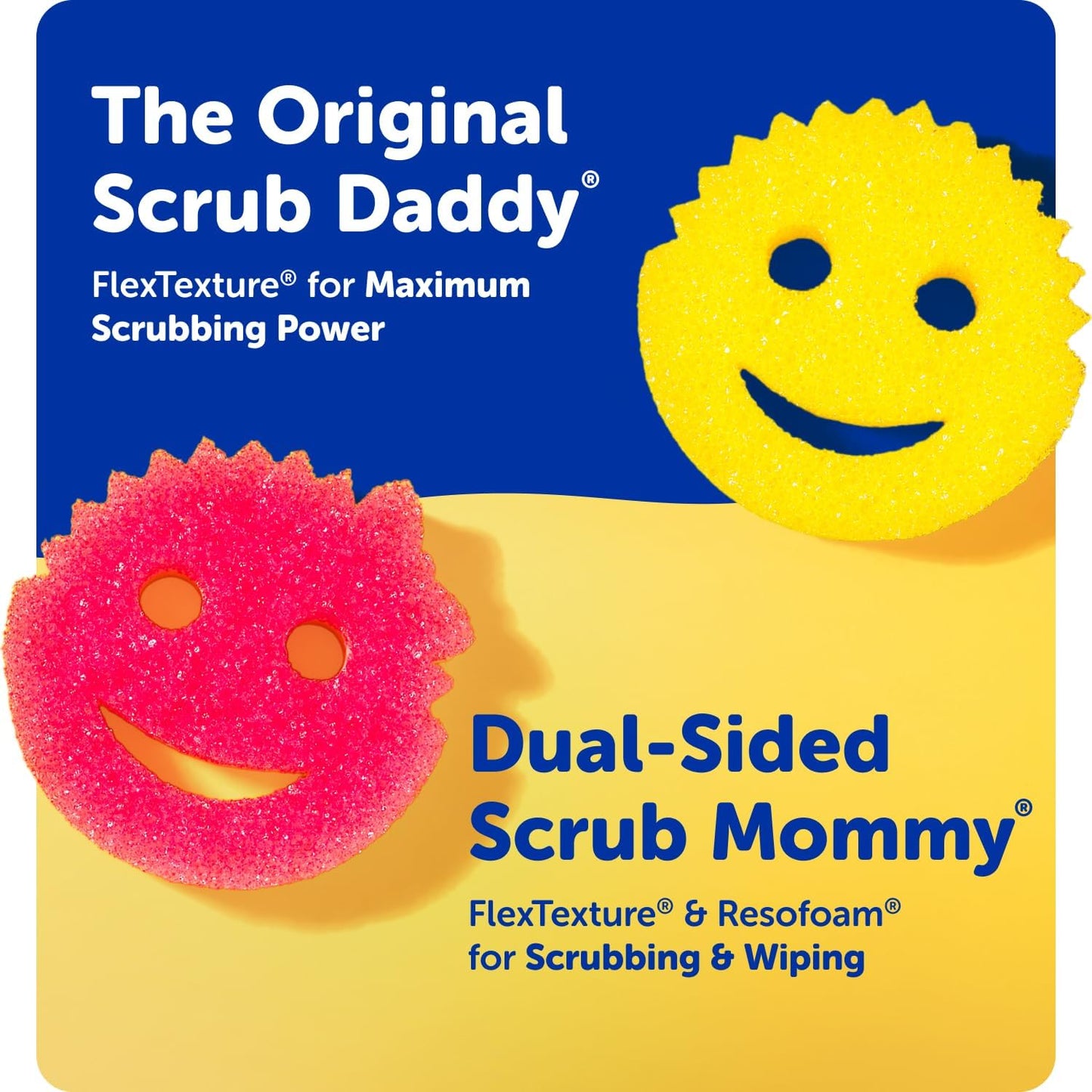 Scrub Daddy Color Sponges - Scratch-Free Multipurpose Cleaning Sponges | BPA-Free Foam (3 Count)