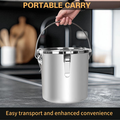 Nalison 21L/5.6GAL and 12L/3.2GAL Stainless Steel Airtight Canister, Food Storage Canisters with Lid&Locking Clamp for Rice Flour Sugar Grain Coffee Bean Storage Containers (12L & 21L,2 CANISTERS)