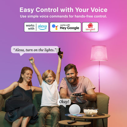 Sengled WiFi Color Changing Light Bulb, Alexa Smart Light Bulbs that Compatible with Alexa & Google Assistant, A19 RGB No Hub Required, 75 W Equivalent 800LM CRI>90, Set of 4