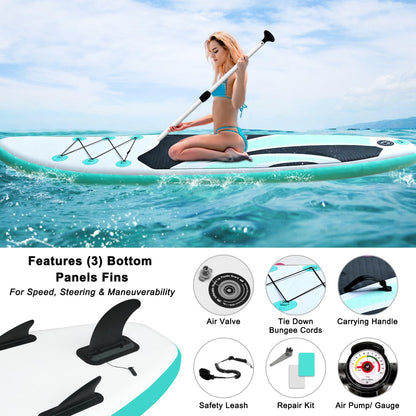 SUDOO Inflatable Stand Up Paddle Board 10'x30 x6 Ultra-Light SUP Stand-Up Paddleboard for Adults with Backpack, Pump, Paddle, Coil Leash, Triple Fins, Repair Kit