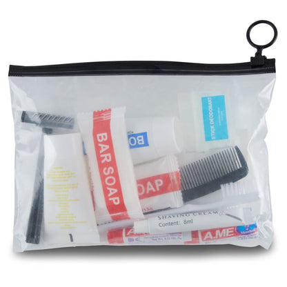 Wholesale Case of 50 Basic Hygiene Kits for Donations – Bulk Toiletry Supplies in Zip Pouch – Perfect for Donations Homeless Shelters, Relief Efforts & Charity Drives (50ct)