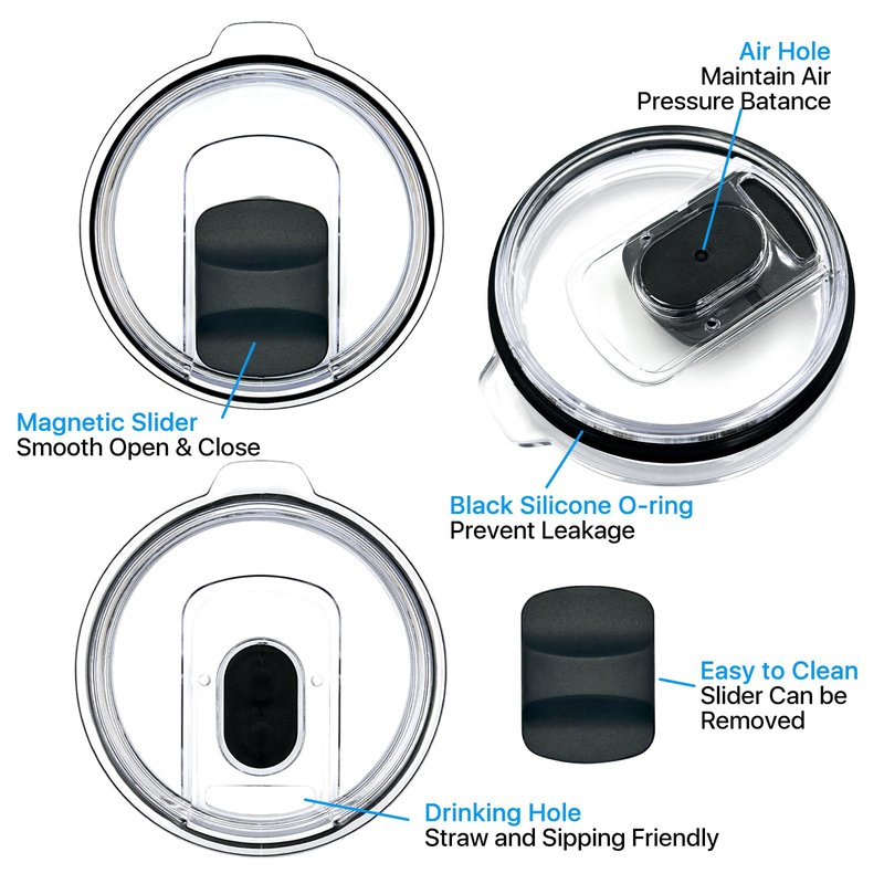 3 Pack 20 oz Tumbler Lid for Yeti Lids，Magnetic Slider Replacement Lids Compatible with YETI 20 oz Tumbler, 10/24 oz Mug and 10 oz Lowball，Spill Proof Cup Lids Covers，BPA Free