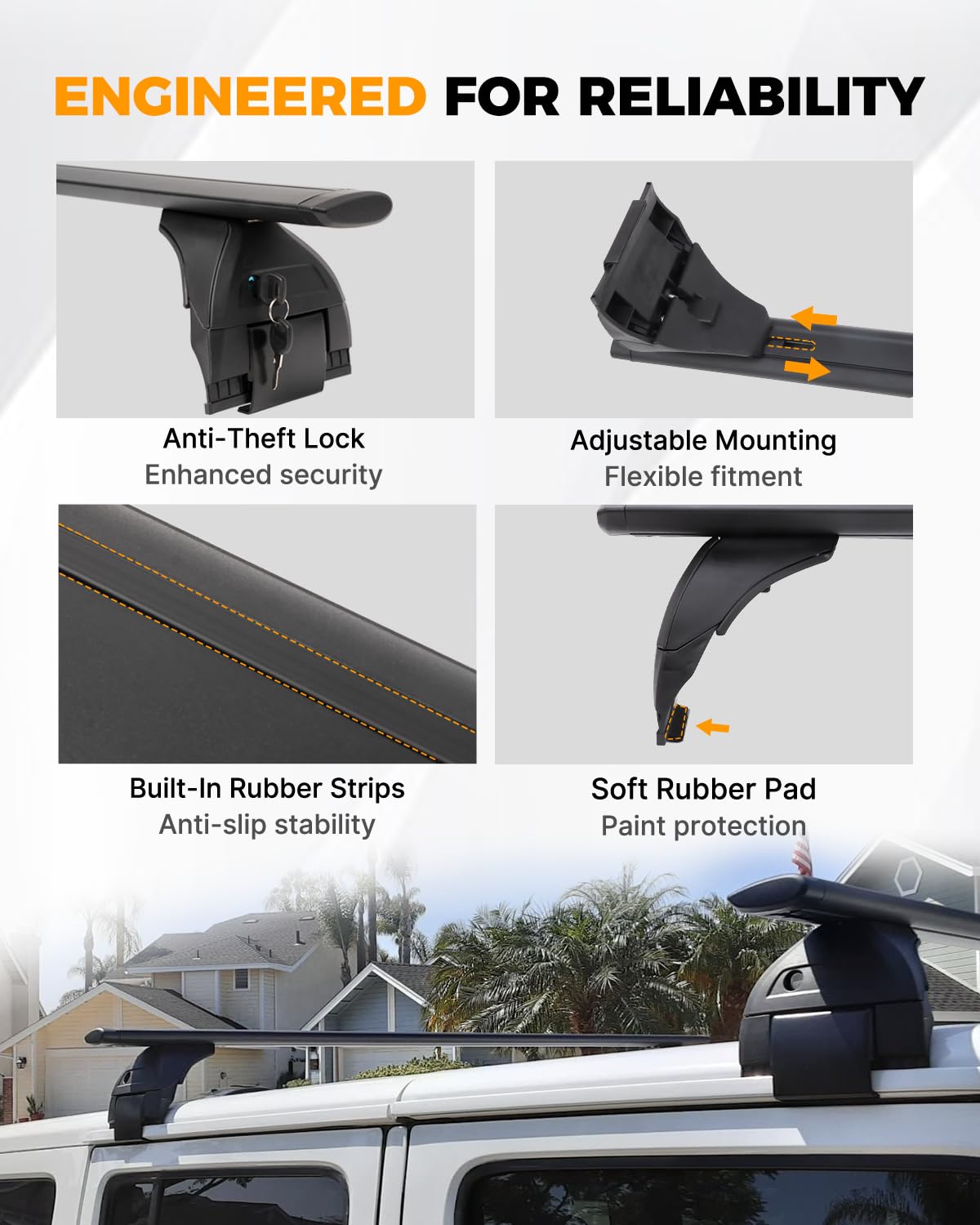 Snailfly 330lb Black Roof Rack Fit for 2007-2026 Jeep Wrangler JK JL Gladiator JT 2&4 Door Cross Bars Crossbars