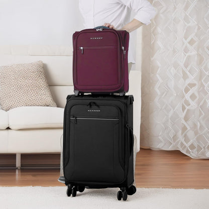 VERAGE Carry On Underseat Luggage with 2 Wheels & USB Port, 16 Inch Wheeled Spinner Bag Carry-on Luggages for Airlines, Lightweight Suitcase Men Women, Pilots and Crew (Upgrade-16-Inch)