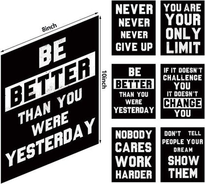 HOMANGA Inspirational Wall Art | Motivational Canvas Prints Set of 6 | 8x10 Inch Unframed Decor for College & Office