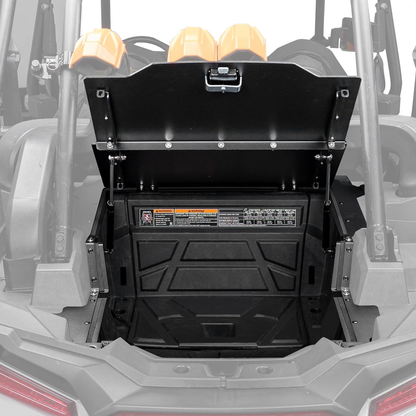 KEMIMOTO UTV Trunk Bed Enclosure,Tonneau Cover Cargo Bed Cover Compatible with Polaris RZR 1000 2014-2023, Aluminum, Hands-Free Design