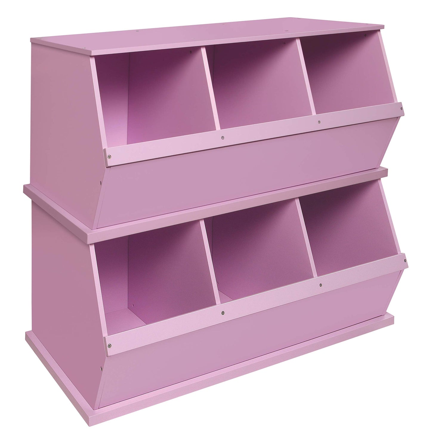 Badger Basket Stackable 3-Bin Storage Cubby - Modular Toy and Craft Organizer with Wide Mouth Bins, Expandable Design, Solid Panel Construction - Compatible with Other Units - Lilac