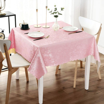 Smiry Square Table Cloth, Waterproof Heavy Duty Vinyl Tablecloths, Wipeable Washable Table Cover for Kitchen, Dining Room & Valentines(Pink, 54" X 54")
