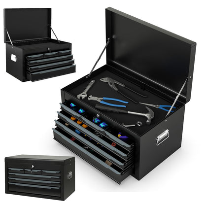 ERGOMASTER Steel Tool Box, 24'' Metal Tool Box with 6 Drawers, Lockable Heavy Duty Tool Chest Cabinet Storage Toolbox for Garage, Workshop, Repair Shop (Black-6 Drawers)