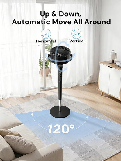 KEGIAN 38-46" Quiet Oscillating Standing Fan - 120° Rotation, 16 Speeds, Remote & Timer for Home/Office