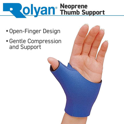 Rolyan Neoprene Pull On Thumb Support, Wrist Compression Sleeve, Thumb Support, Thumb Brace Maximum Hand Function, Brace Support for Thumb Sprains and Strains from Sports Injuries, Left, Medium