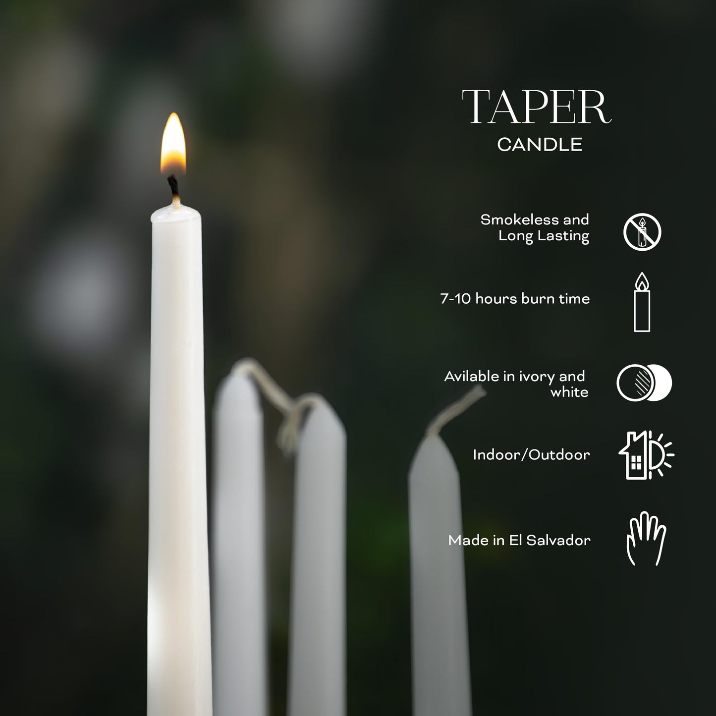 Estrella Blanca Ivory Taper Candles 10-Inch Ivory Candlesticks Dripless Long Cream Tapered Candle Tall Unscented Smokeless Slow Burning Paraffin Wax Candle Sticks for Wedding Dinner Home Decor 4 Pack