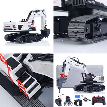 US in Stock 1/14 HUINA RC Metal Excavator Model 1594 Radio Control 22CH Ball Claw Bucket Comes with Lights and Sound Hobby Grade Model for Ages 14+