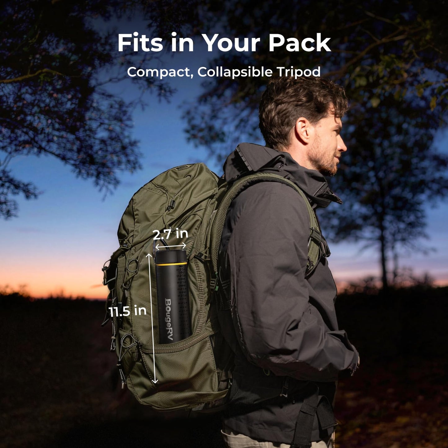 BougeRV Telescopic Camping Light, 15600mAh Rechargeable Lantern, Portable Camping Light, 1000x3 Lumens Rotatable Camping Light for Tent, Emergency, Outdoor, IPX5 Water Resistant(2026 New)