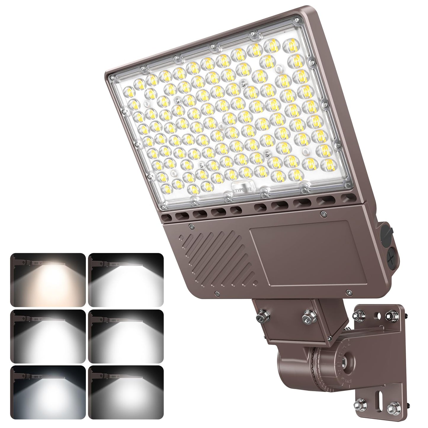 ADUB LED Parking Lot Light 150W 120W 90W Tunable, LED Shoebox Light 5700K 5000K 4500K Adjustable Arm&Slip Fitter, Outdoor Pole Light with Photocell, IP65 Commercial Street Area Flood Lighting