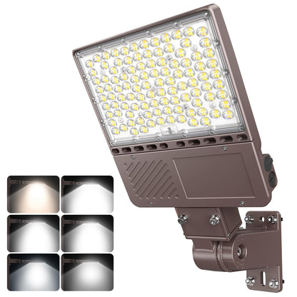 ADUB LED Parking Lot Light 150W 120W 90W Tunable, LED Shoebox Light 5700K 5000K 4500K Adjustable Arm&Slip Fitter, Outdoor Pole Light with Photocell, IP65 Commercial Street Area Flood Lighting