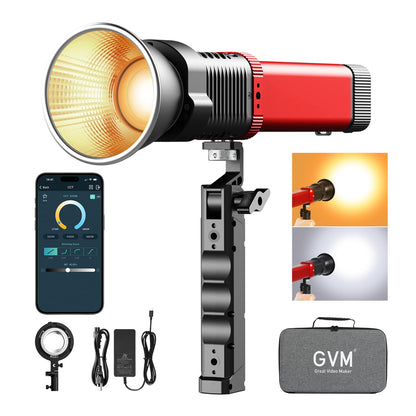 GVM PD60B Studio Lights with Bowen Mount Adapter, COB Photography Lighting with Fast Charger, Portable Video Light for Photographers Flashlight, Spotlight for APP Control, 2700-6800K, 49300LUX/0.5M