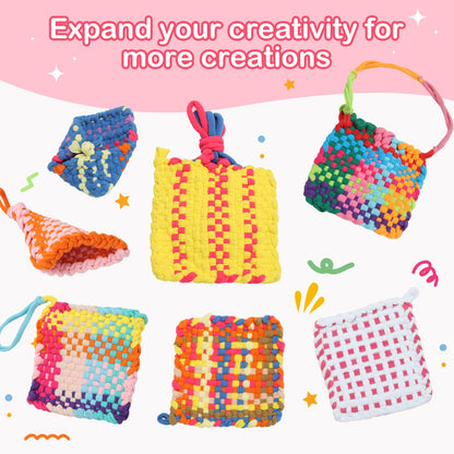 1200 PCS Weaving Loom Loops Potholder 7 inch Durable Nylon DIY Crafts Projects for Kids Adults Rainbow Themed Potholder Weaving Loops Kit Elastic Ideal Gifts for Girls Ages DIY Crafts Supplies